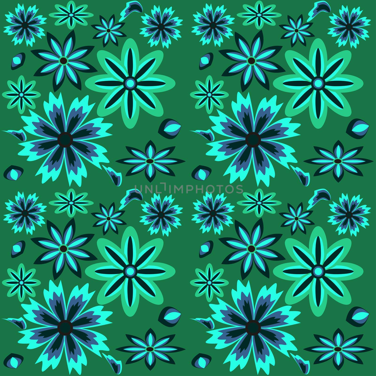 floral wallpaper with set of different flowers. Could be used as seamless wallpaper, textile, wrapping paper or background