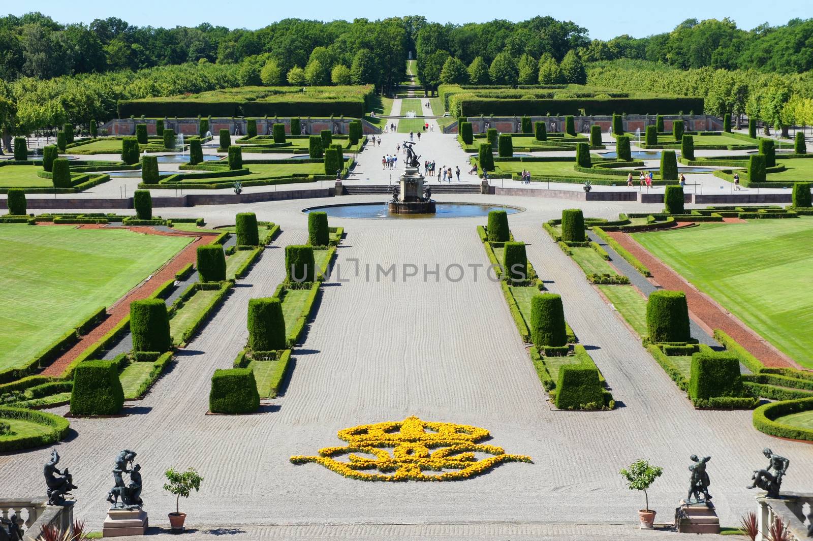Gardens of Drottningholm Palace, originally built in the 16th century, one of Sweden's most popular tourist attractions
