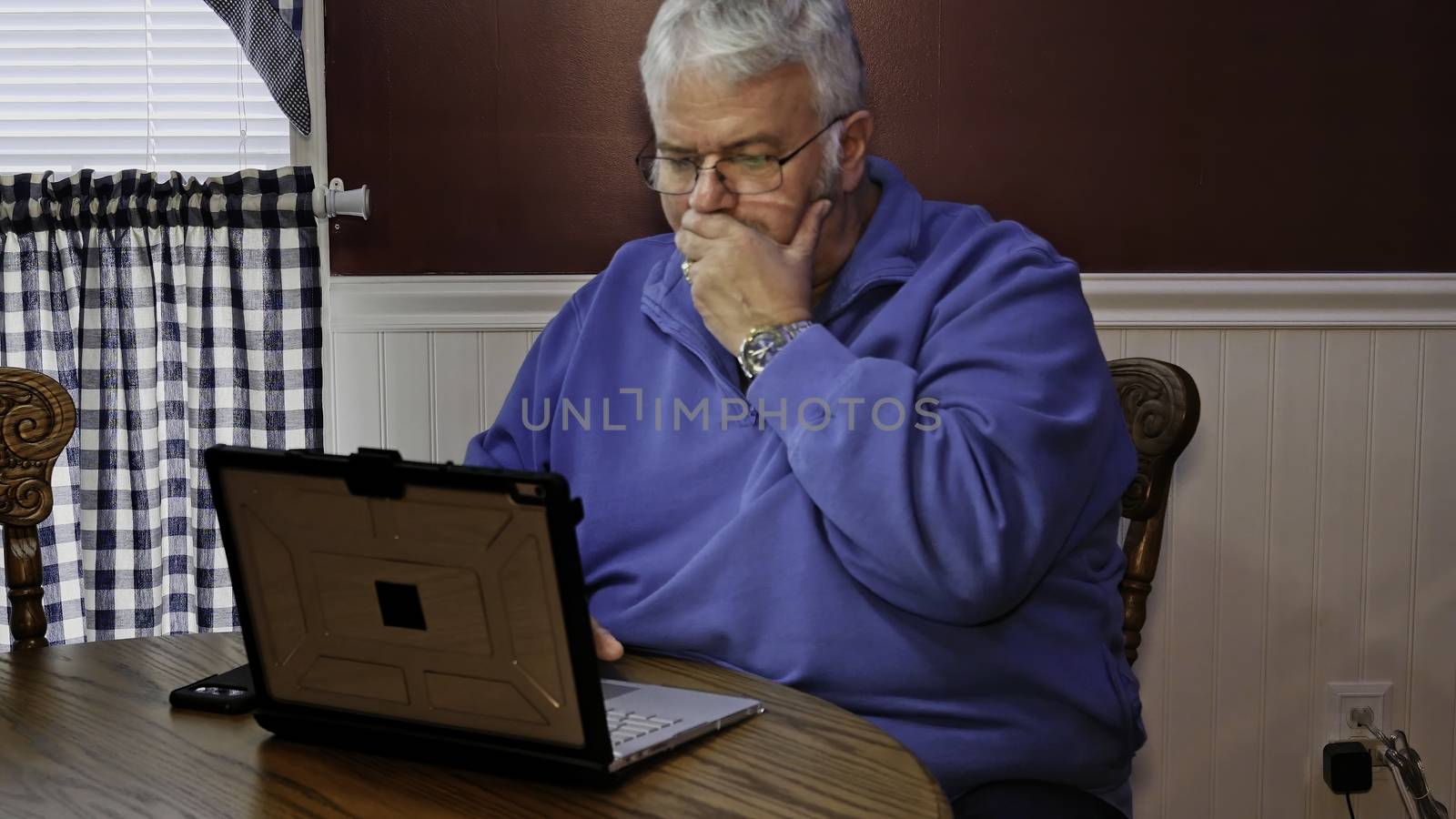 Senior Citizen Upset and Mad at Using a Computer and Technology Senior Citizen Upset and Mad at Using a Computer and Technology