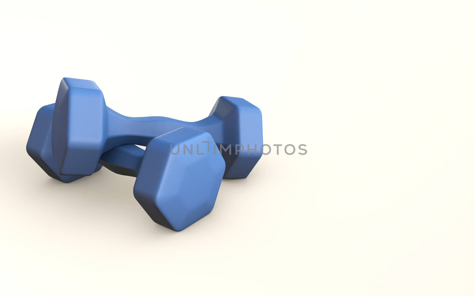 Blue Dumpel training fitness 3d rendered concept isolated on white by F1b0nacci