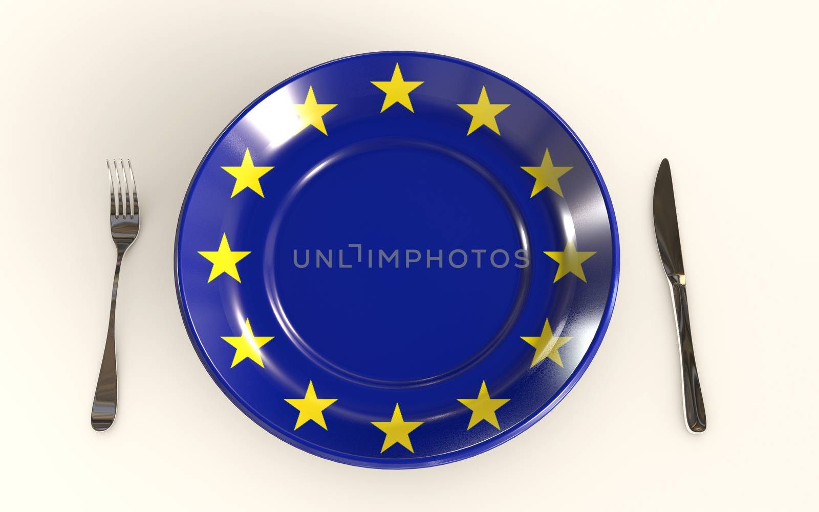 European Union food industry standards 3d rendered concept isolated on white background