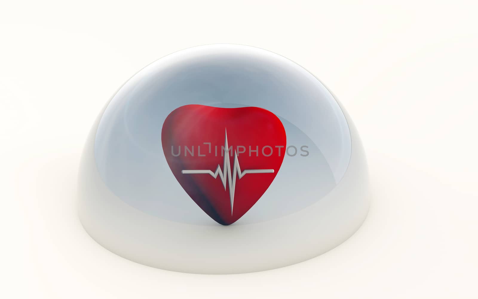 3d rendering of a beating heart protected under a dome by F1b0nacci