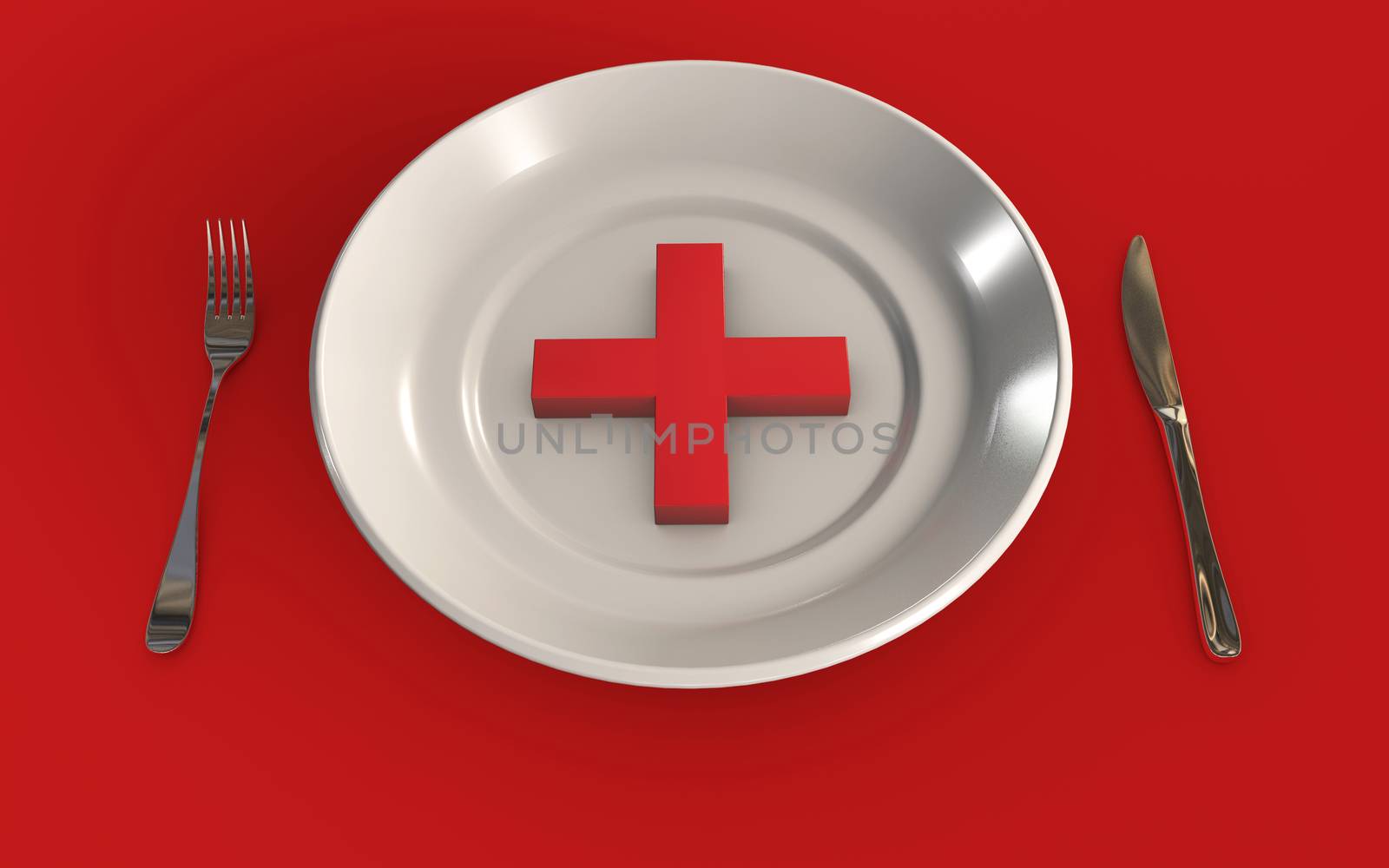 health and food eating connection 3d rendered concept isolated by F1b0nacci
