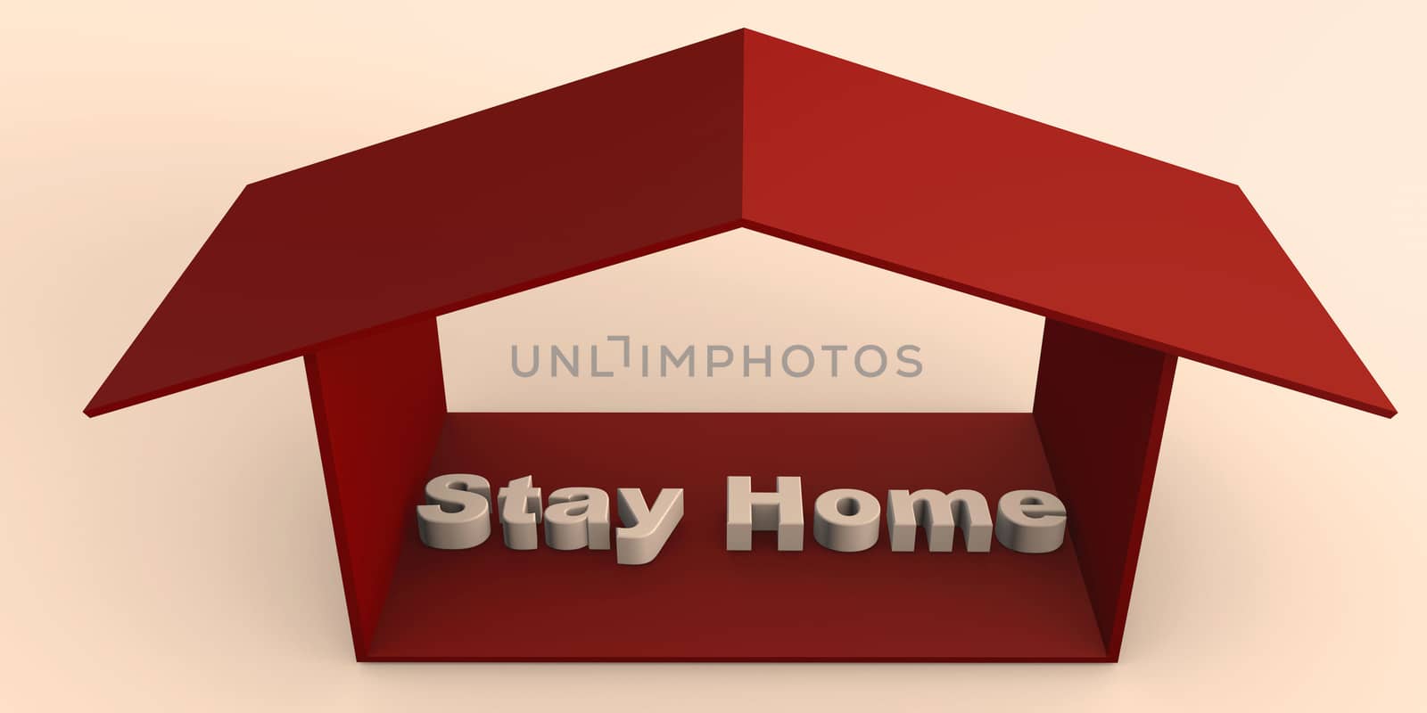 Stay at home keep safe be responsible 3D concept isolated on white by F1b0nacci
