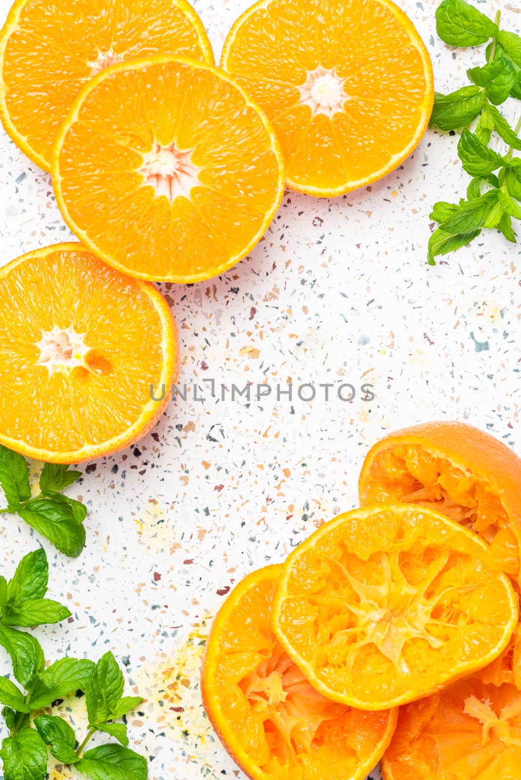 Hand Squeezed Oranges. Making Homemade Refreshing Orange Juice.