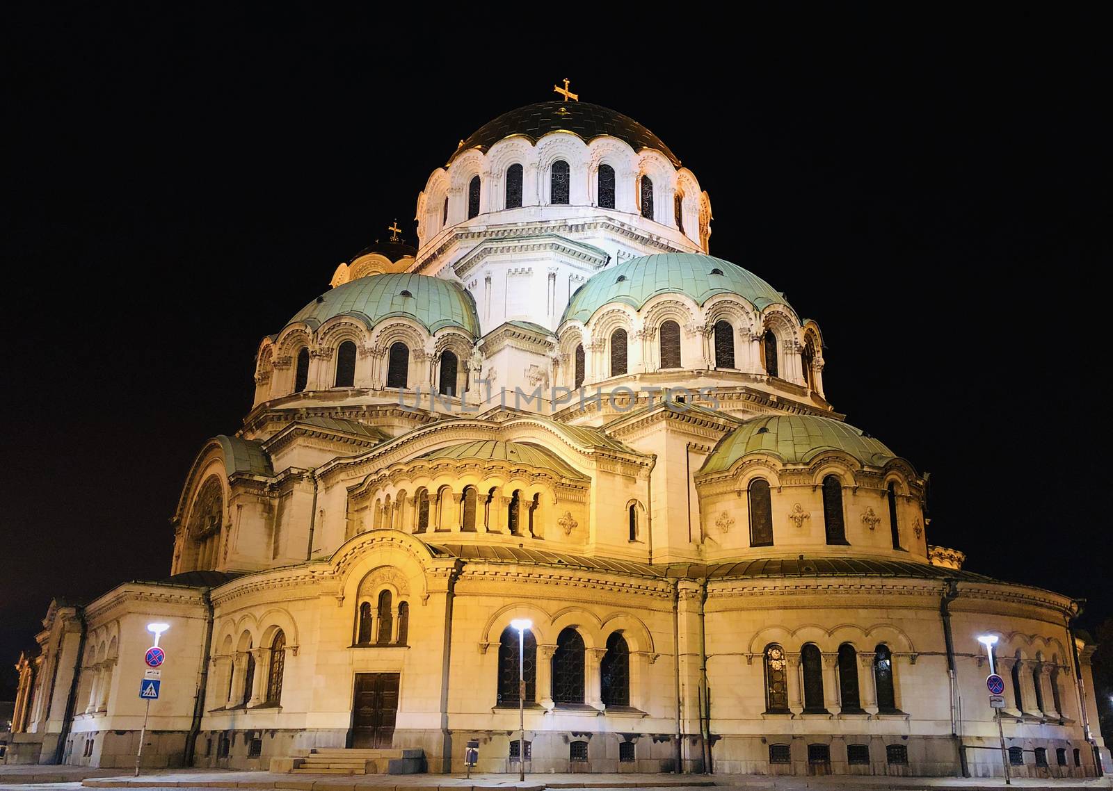 St. Alexander Nevsky Cathedrale in Sofia Bulgaria shot taken at night