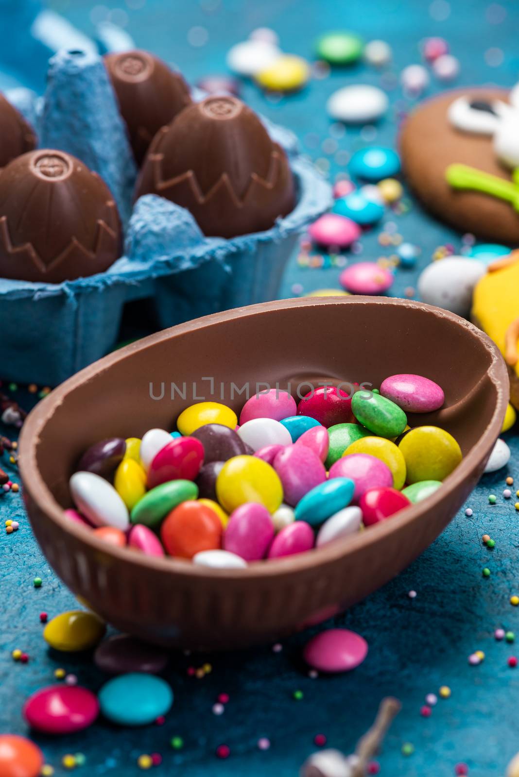 Colorful Easter Egg. Festive Sweet Treat. Spring Holiday Season.