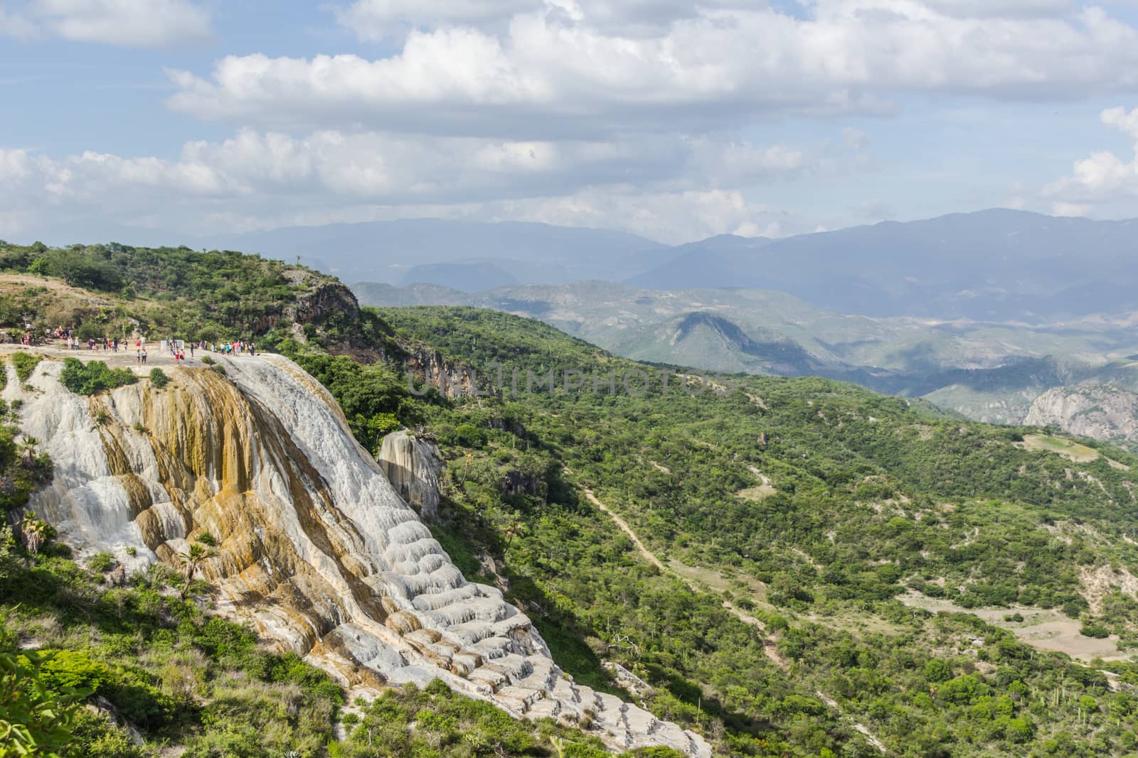 Oaxaca, Oaxaca / Mexico - 21/7/2018: Detail of the natural site of Hierve el agua in Oaxaca Mexico