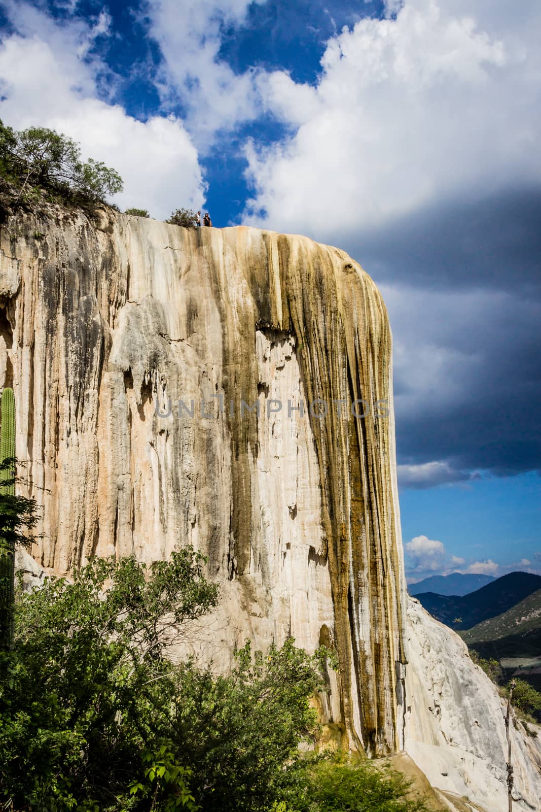 Oaxaca, Oaxaca / Mexico - 21/7/2018: Detail of the natural site of Hierve el agua in Oaxaca Mexico