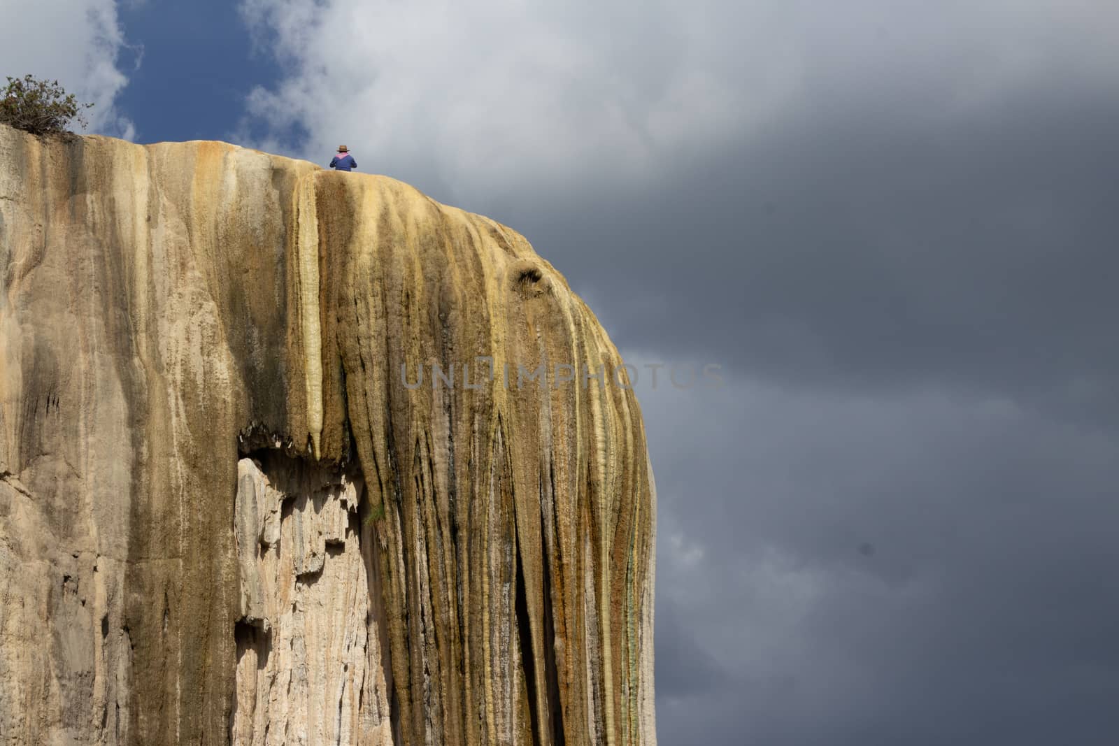 Oaxaca, Oaxaca / Mexico - 21/7/2018: Detail of the natural site of Hierve el agua in Oaxaca Mexico