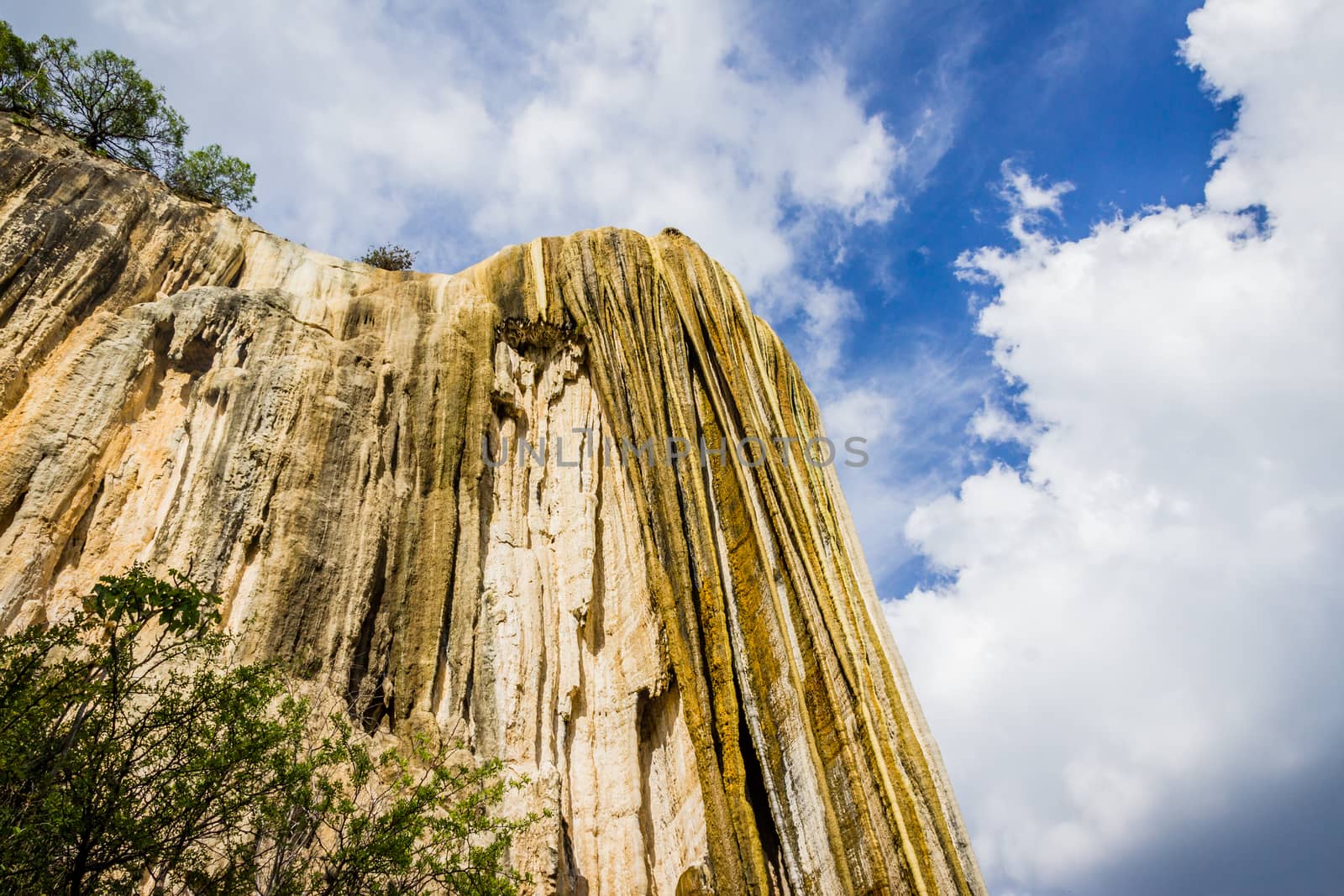 Oaxaca, Oaxaca / Mexico - 21/7/2018: Detail of the natural site of Hierve el agua in Oaxaca Mexico