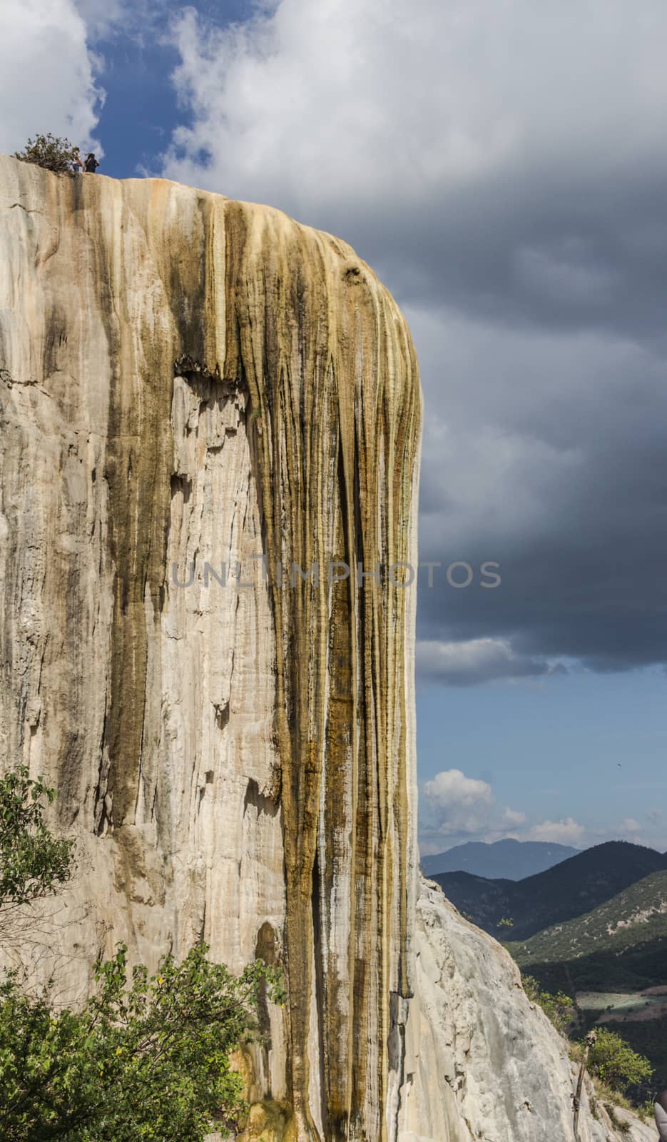 Oaxaca, Oaxaca / Mexico - 21/7/2018: Detail of the natural site of Hierve el agua in Oaxaca Mexico