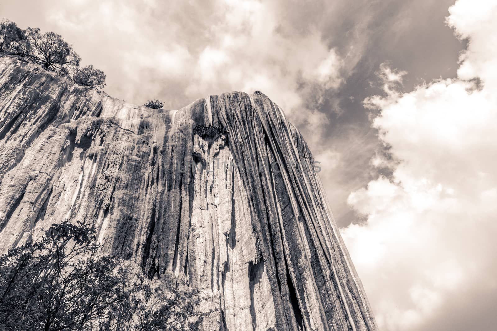 Oaxaca, Oaxaca / Mexico - 21/7/2018: Detail of the natural site of Hierve el agua in Oaxaca Mexico