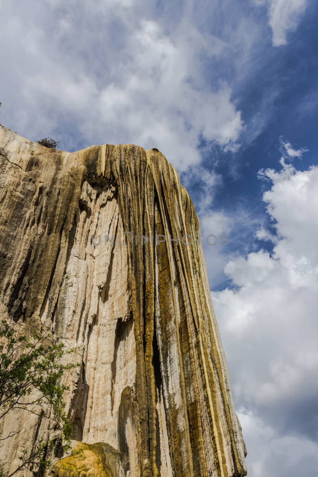 Oaxaca, Oaxaca / Mexico - 21/7/2018: Detail of the natural site of Hierve el agua in Oaxaca Mexico