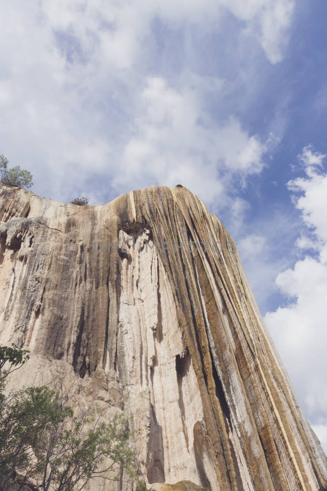 Oaxaca, Oaxaca / Mexico - 21/7/2018: Detail of the natural site of Hierve el agua in Oaxaca Mexico