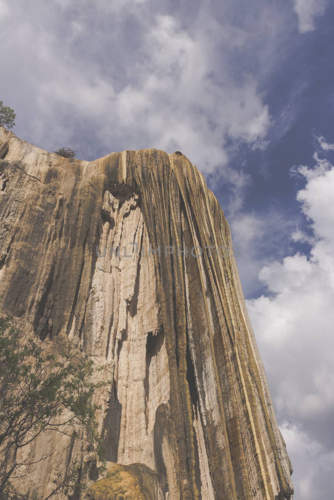 Oaxaca, Oaxaca / Mexico - 21/7/2018: Detail of the natural site of Hierve el agua in Oaxaca Mexico