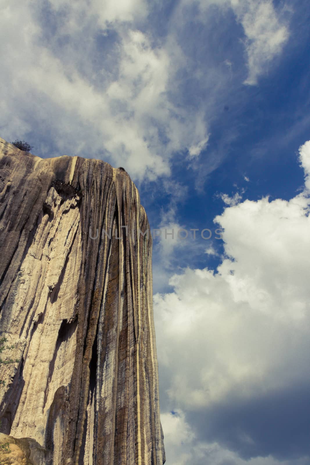 Oaxaca, Oaxaca / Mexico - 21/7/2018: Detail of the natural site of Hierve el agua in Oaxaca Mexico