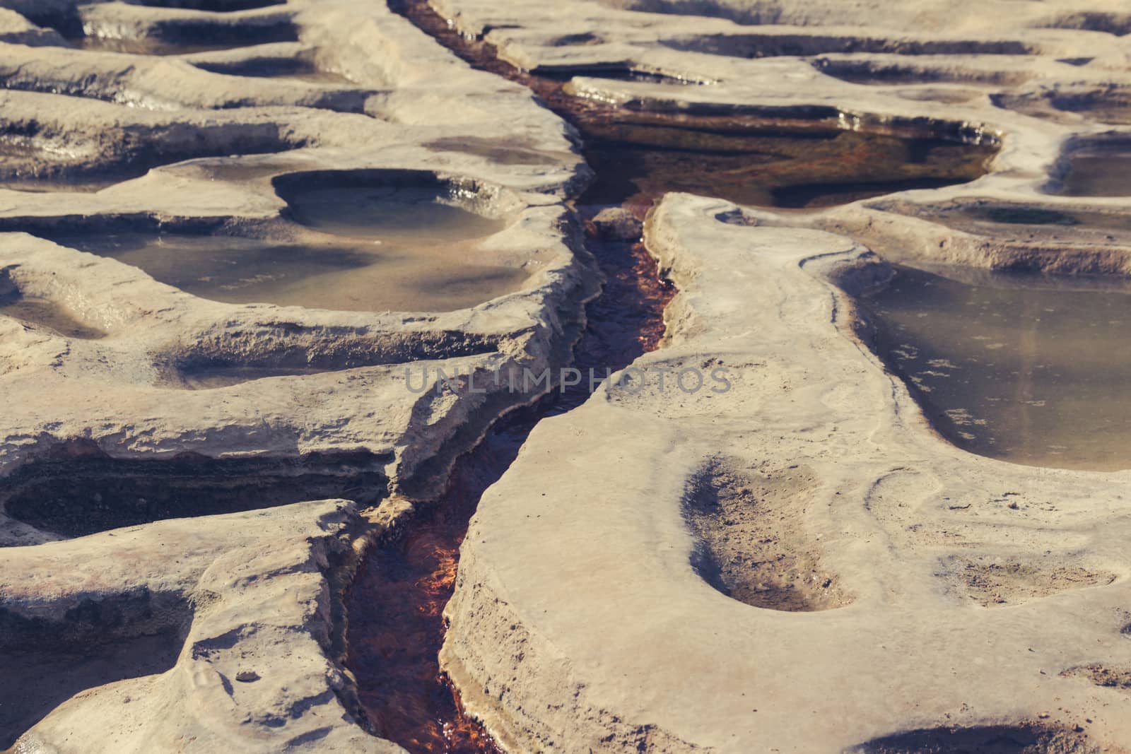 Oaxaca, Oaxaca / Mexico - 21/7/2018: Detail of the natural site of Hierve el agua in Oaxaca Mexico