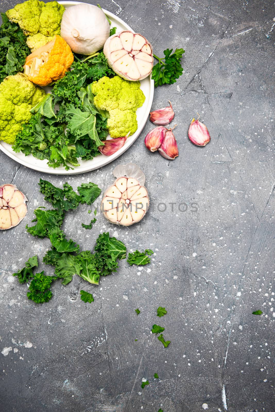 Raw Organic Market Fresh Vegetables. Healthy Clean eating Food Background.
