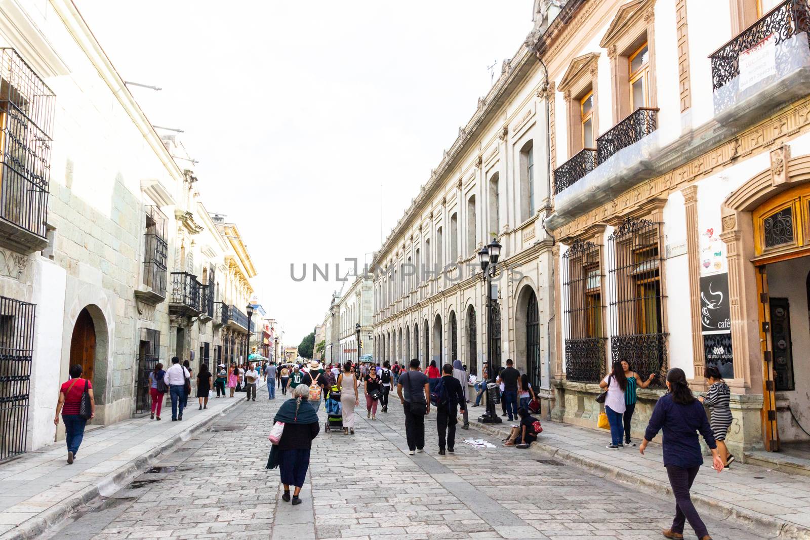 Oaxaca, Oaxaca / Mexico - 21/7/2018: Detail of the streets of centre Oaxaca Mexico city