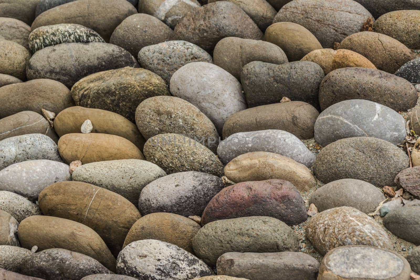 Photograph of a rounded river rocks background