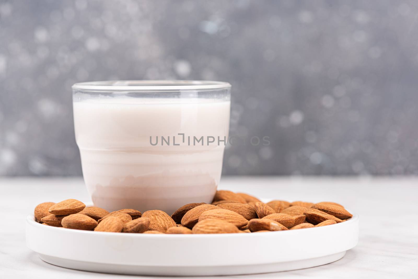 Alternative Non Dairy Almond Milk. Diet and Nutrition Concept.