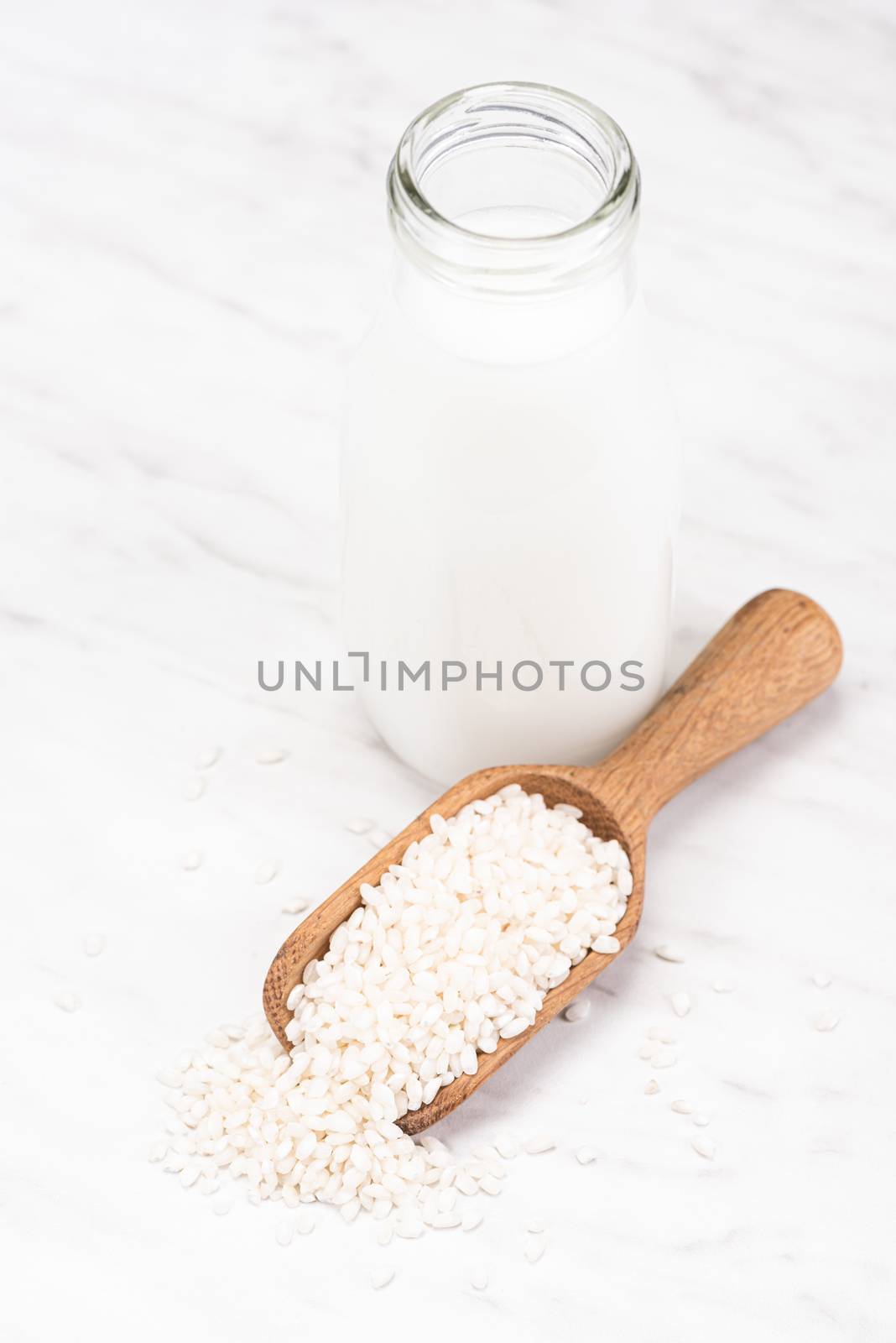 Rice Milk. Alternative Non Dairy Oraganic Milk. Plant Based Food.