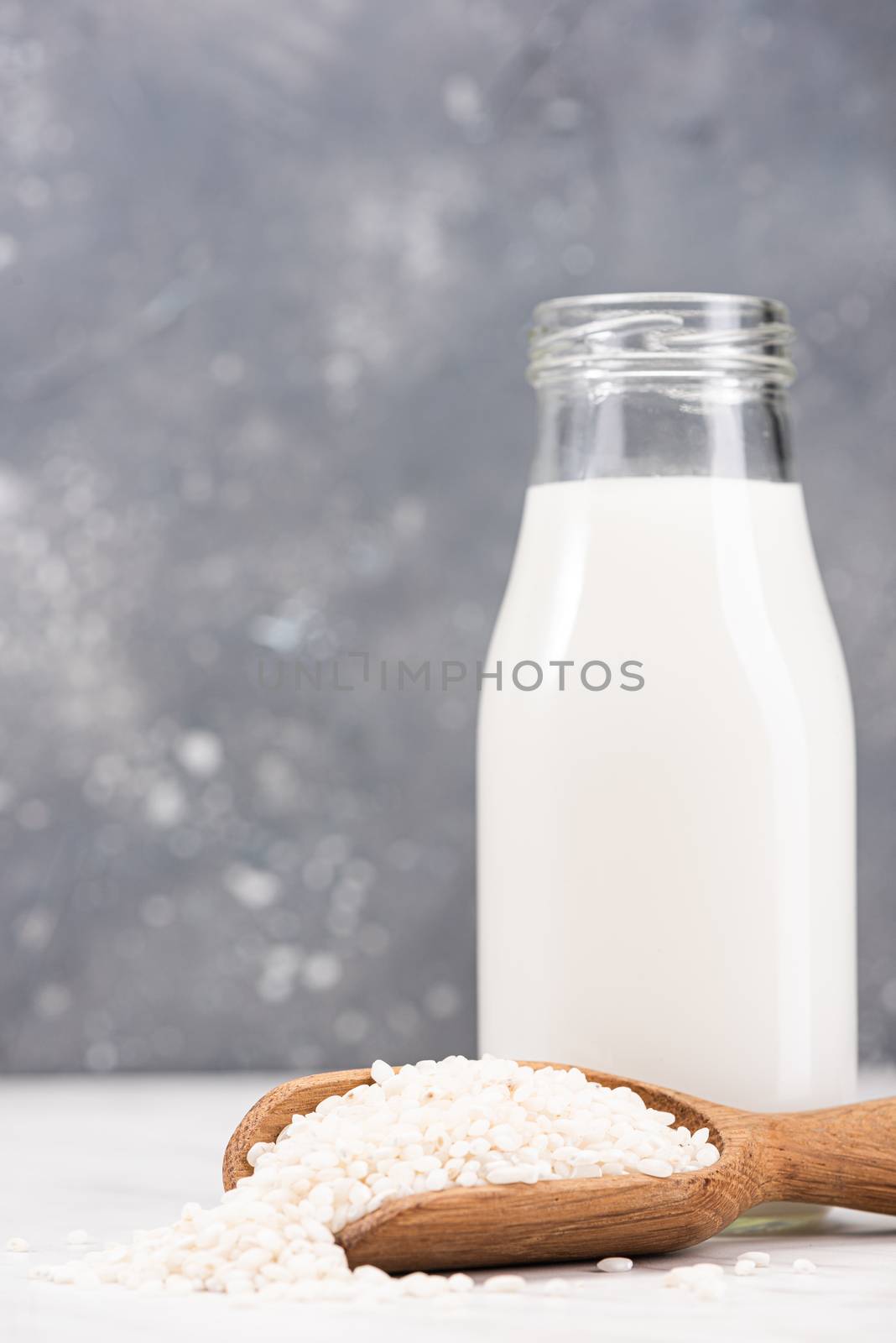 Alternative Non Dairy Rice Milk. Diet and Nutrition Concept.