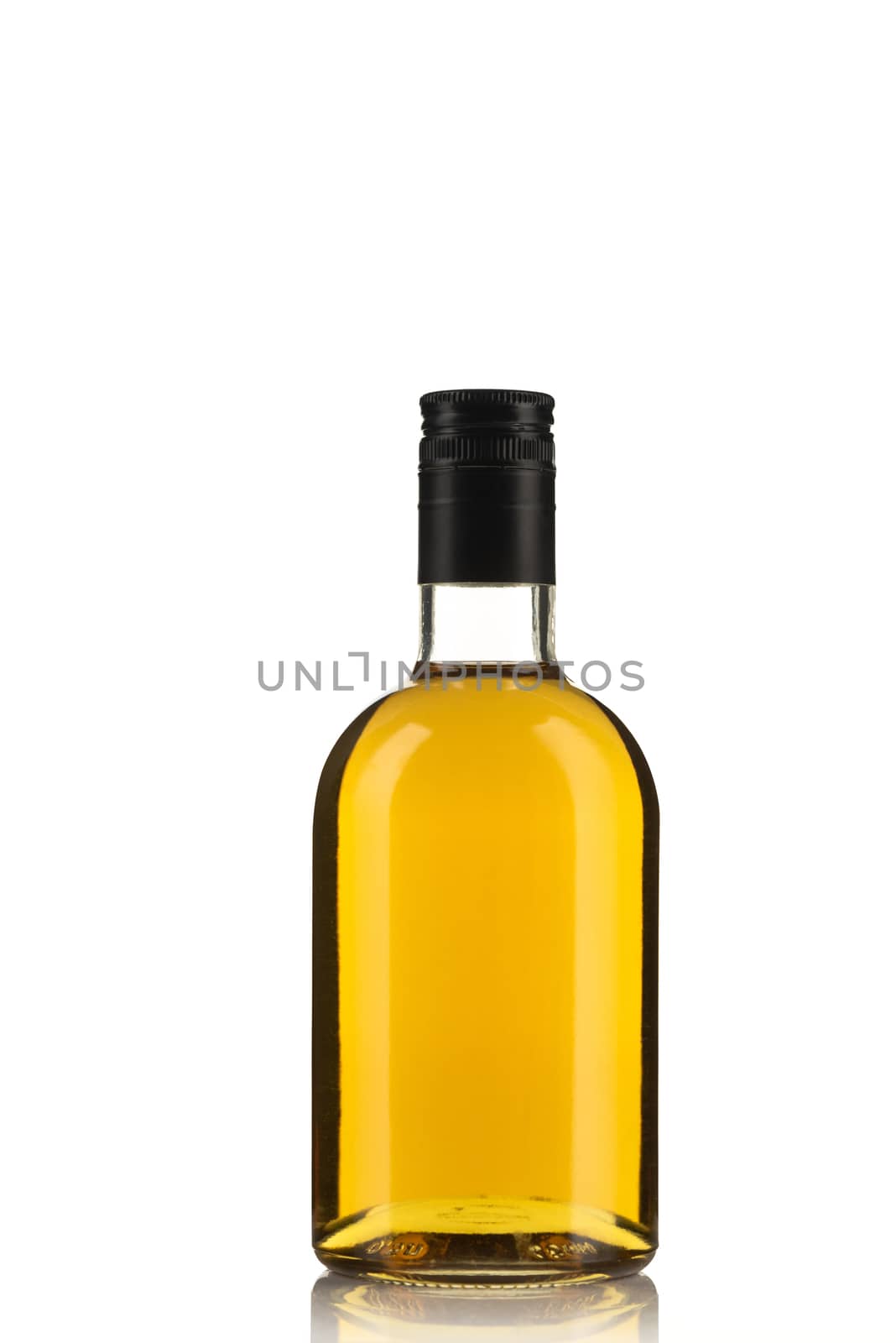 Bottle of Herbal Tincture or Alcohol Liqour Isolated on White Background.