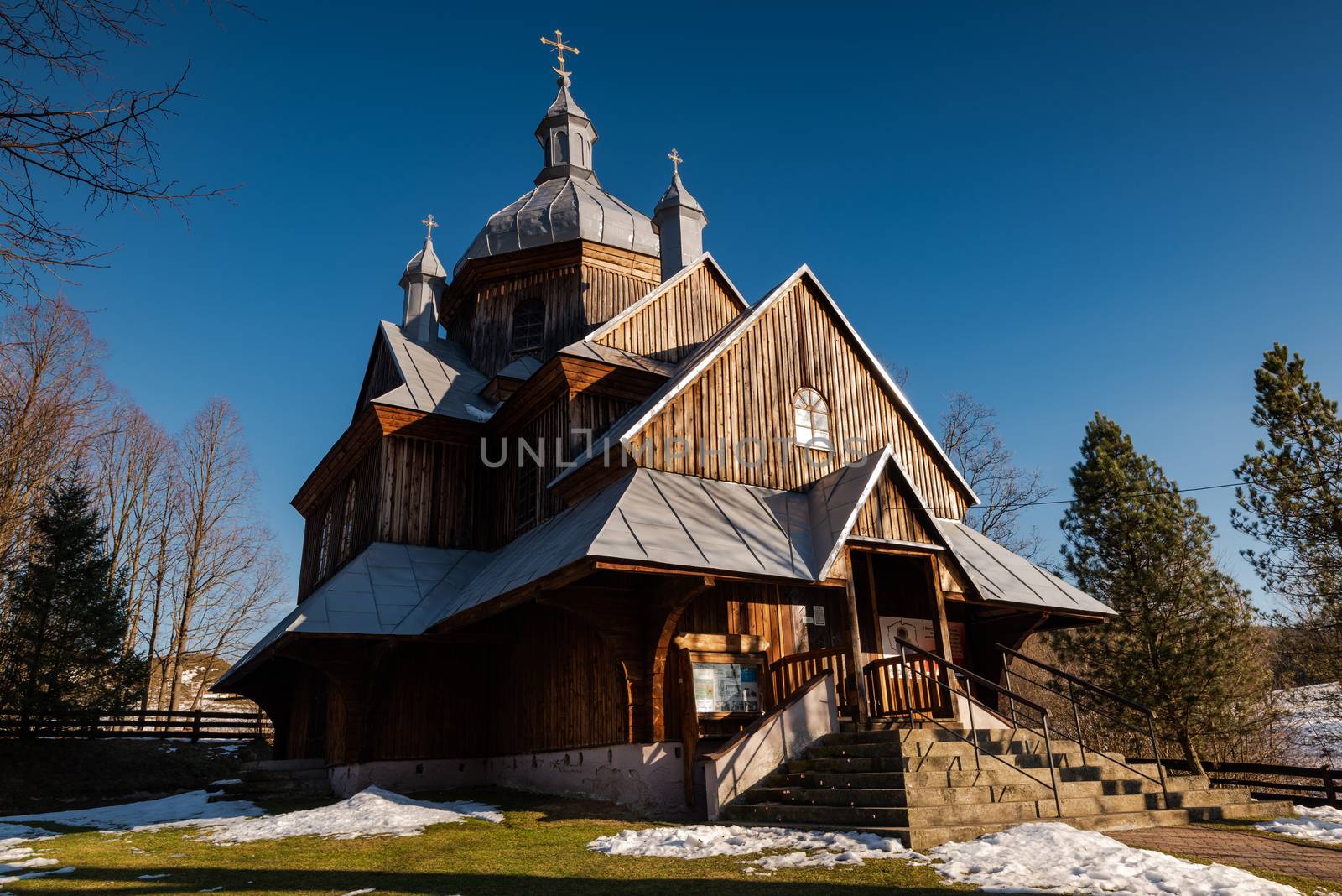 Exterior of Hoszow Wooden Orthodox Church.  Bieszczady Architect by merc67