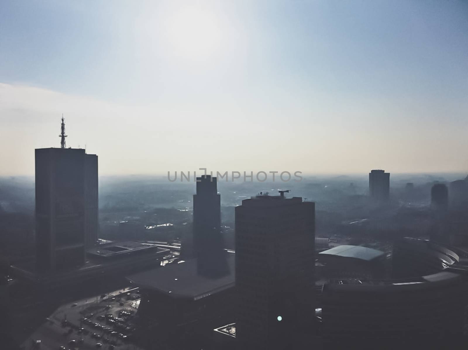 Modern corporate office skyscrapers in the city center of Warsaw, Poland by Anneleven