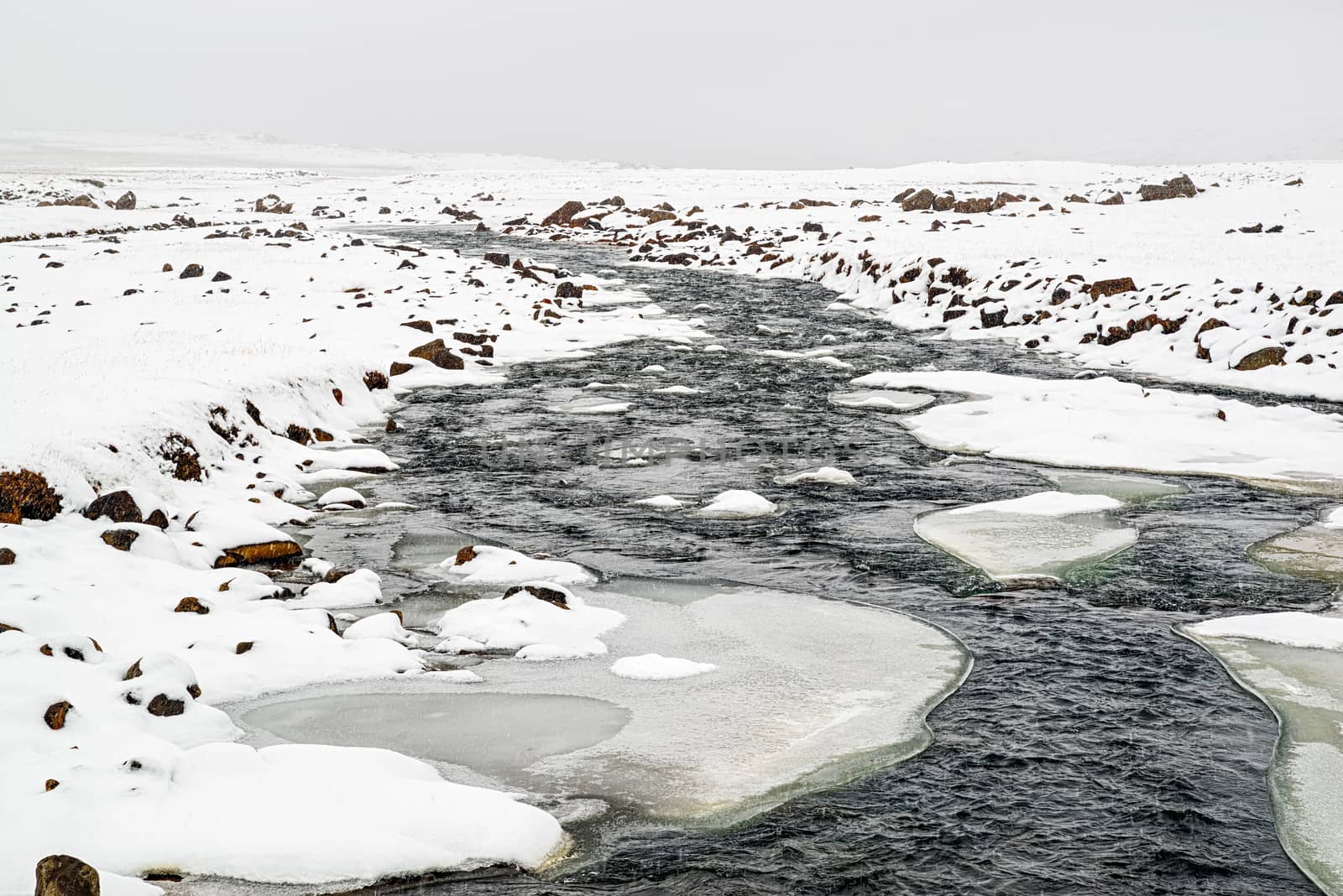 River before Snaedufoss waterfall, Iceland by LuigiMorbidelli