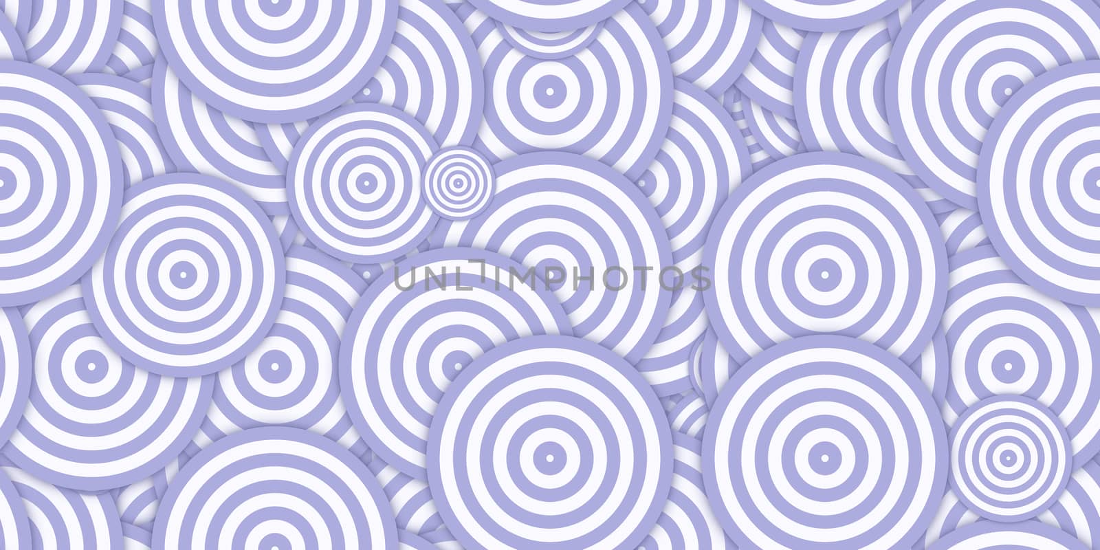 Purple Circles Сoncentric Polygons Backgrounds. Seamless Hypnotic Psychedelic Compositions.
