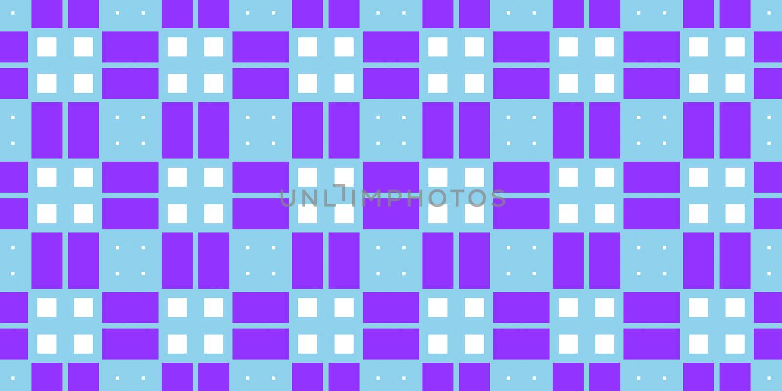 Blue Violet Cell Checks Background. Seamless Checkered Picnic Tablecloth Texture. Classic Plaid Geometric Checks.