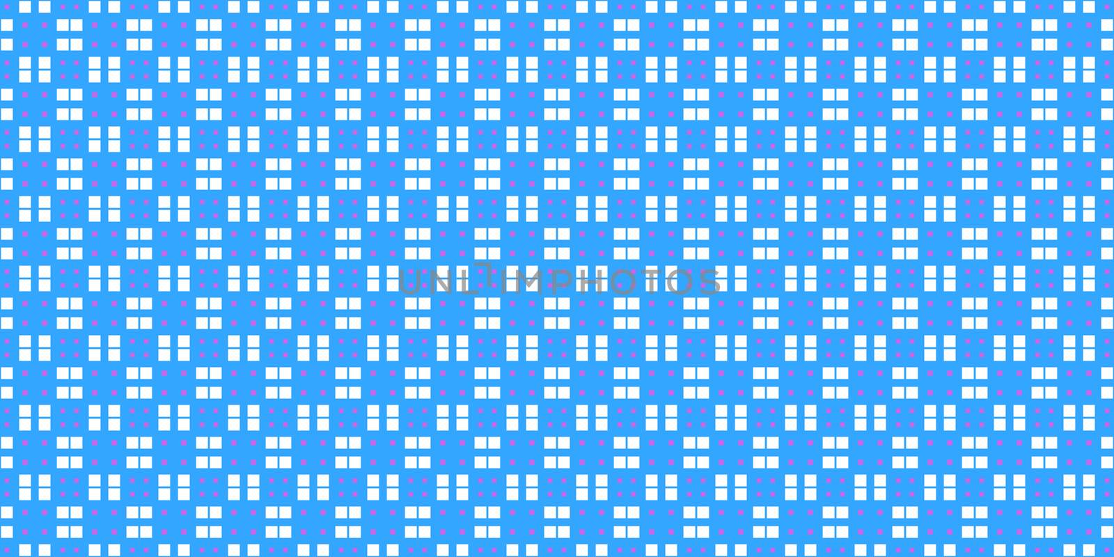 Blue Pink Cell Checks Background. Seamless Checkered Picnic Tablecloth Texture. Classic Plaid Geometric Checks.