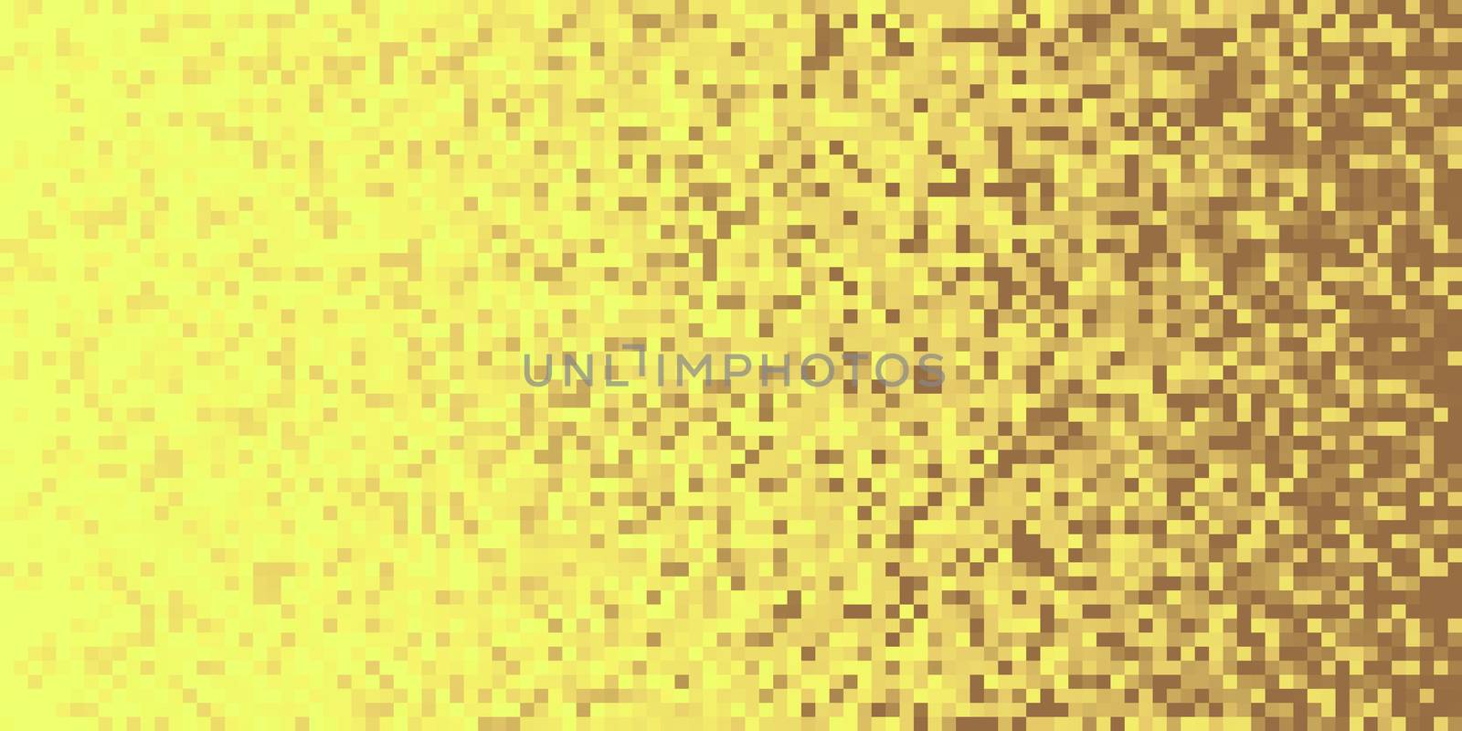 Golden Yellow Pixilated Gradient Background. Mosaic Pixel Art Texture. Horizontal Pixel Gradient Backdrop.