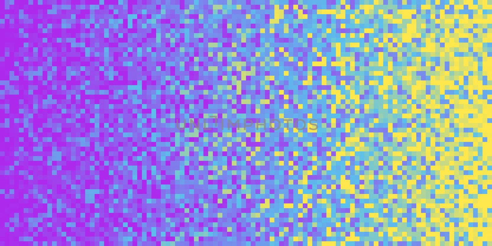 Purple Lilac Yellow Pixilated Gradient Background. Mosaic Pixel Art Texture. Horizontal Pixel Gradient Backdrop. by sanches812