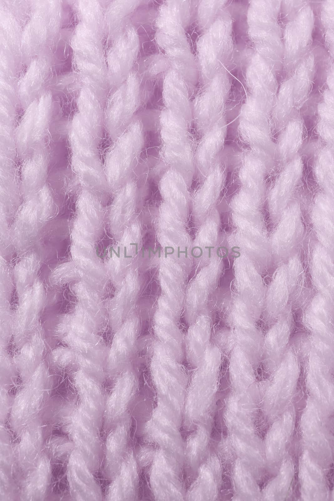 Lilac Wool Knitting Texture. Vertical Across Weaving Crochet Detailed Rows. Sweater Textile Background. Macro Closeup. by sanches812