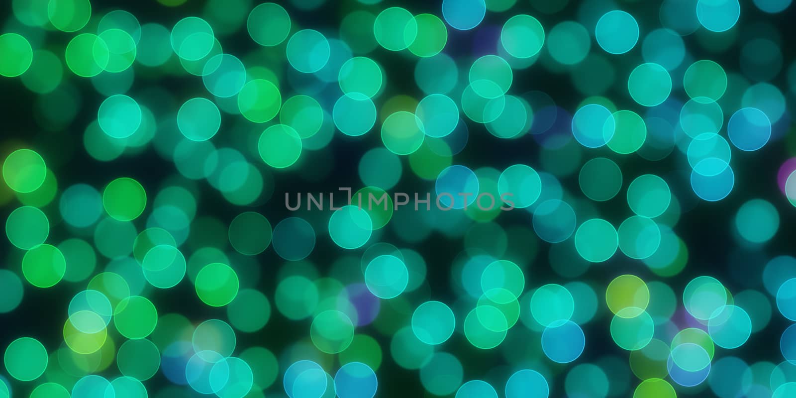 Deep Blue Sea Circle Shapes Bokeh Background. Abstract Figure Night Lights Texture. Abstract Glowing Forms Backdrop.