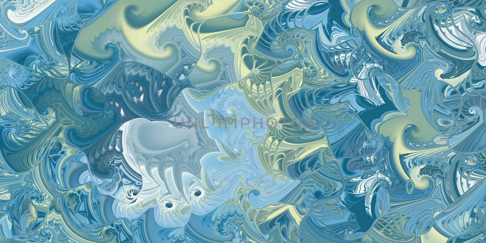 Deep Green Blue Sea Swirls Background. Abstract Ocean Marbling Curves Texture. Nautical Spiral Shell Infinity Backdrop.