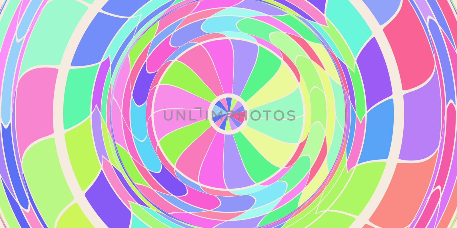 Colored Circles Art Action Background. Round Wheel Rhythm Backdrop. Center Concept.