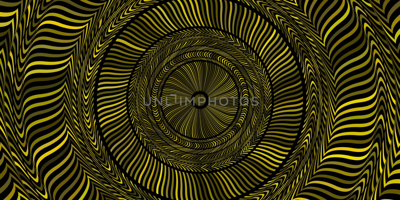 Golden Circles Art Action Background. Round Wheel Rhythm Backdrop. Center Concept.