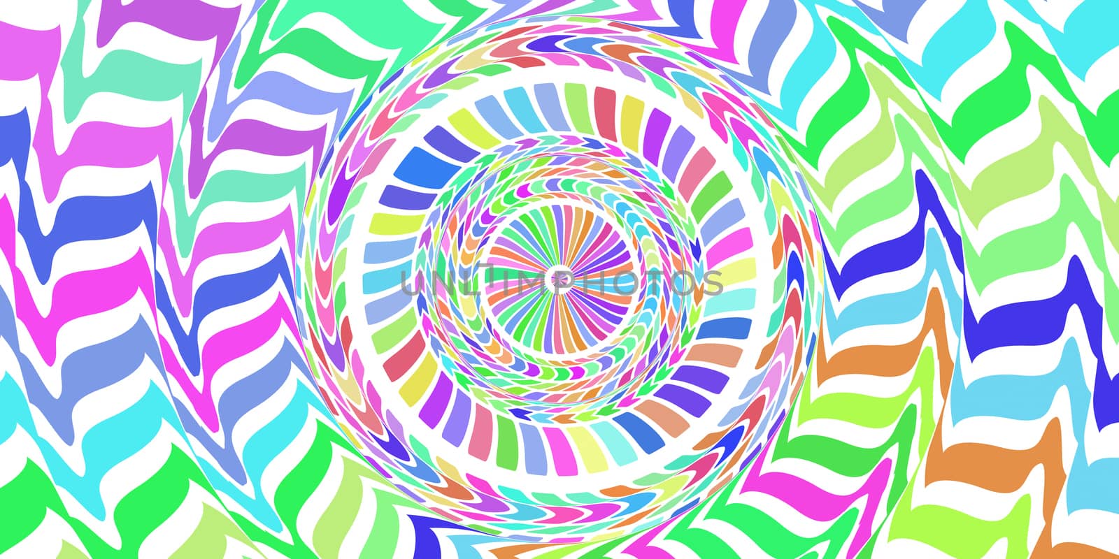 Multicolor Circles Art Action Background. Round Wheel Rhythm Backdrop. Center Concept.