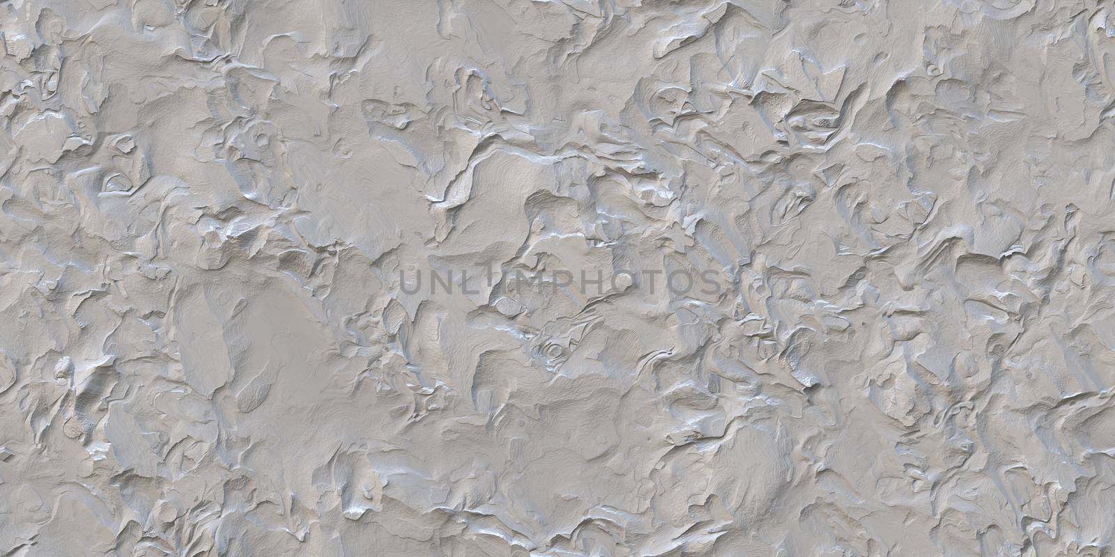 Seamless Rough Plastering Texture. Stucco Cement Plaster Background. Soft Light Architecture Building Exterior Wall Backdrop.