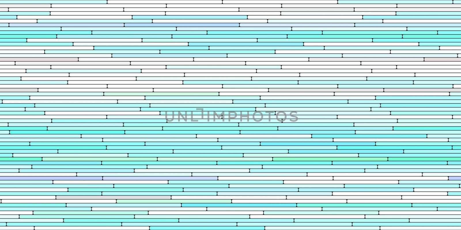 Sky Blue Random Line Sections Background. Colorful Along Segments Texture. Abstract Color Layered Horizontal Cells.