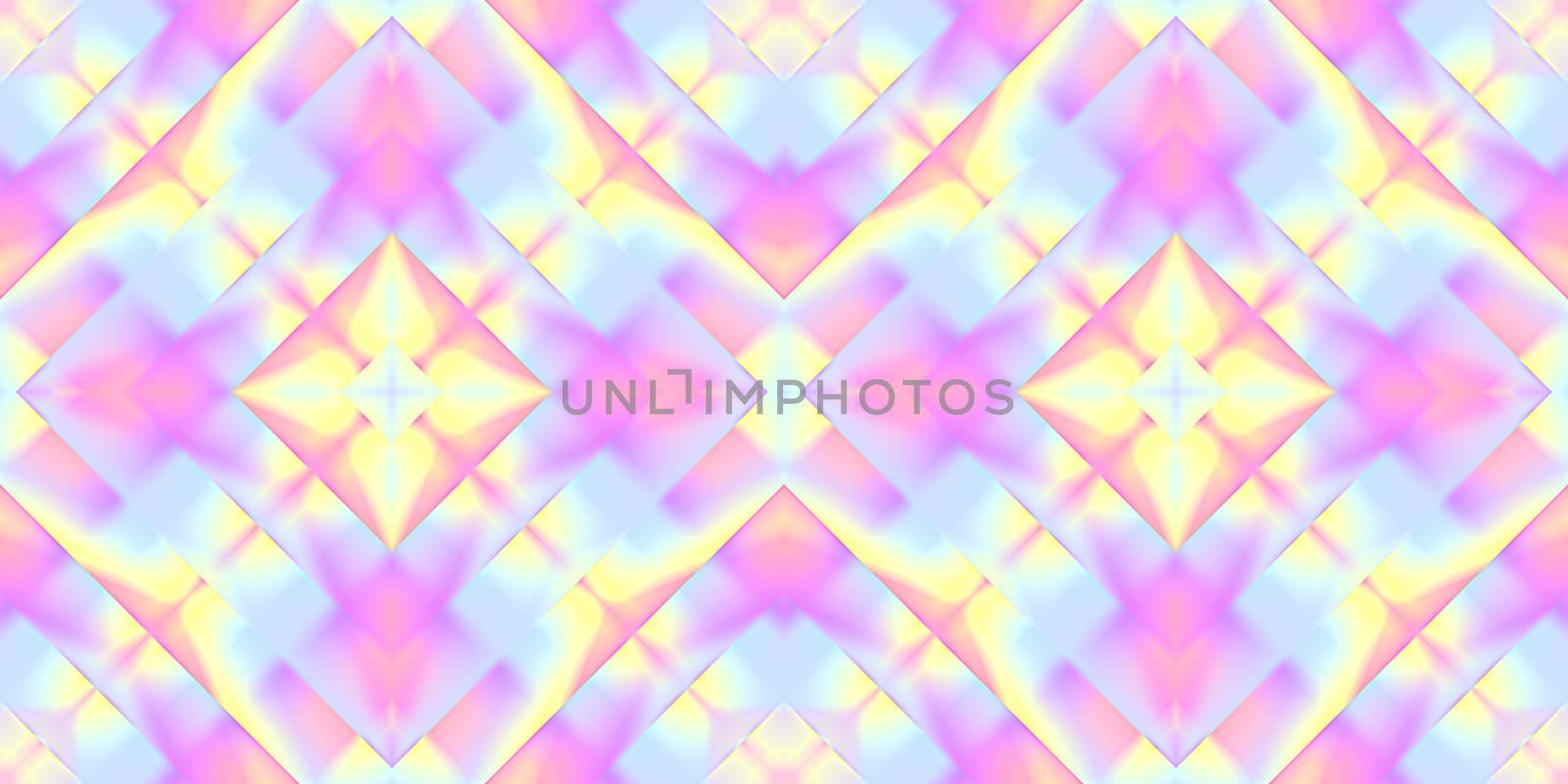 Pastel Tones Seamless Psy Pattern Background. Bright Surrealism Texture. Fractal Geometric Backdrop.