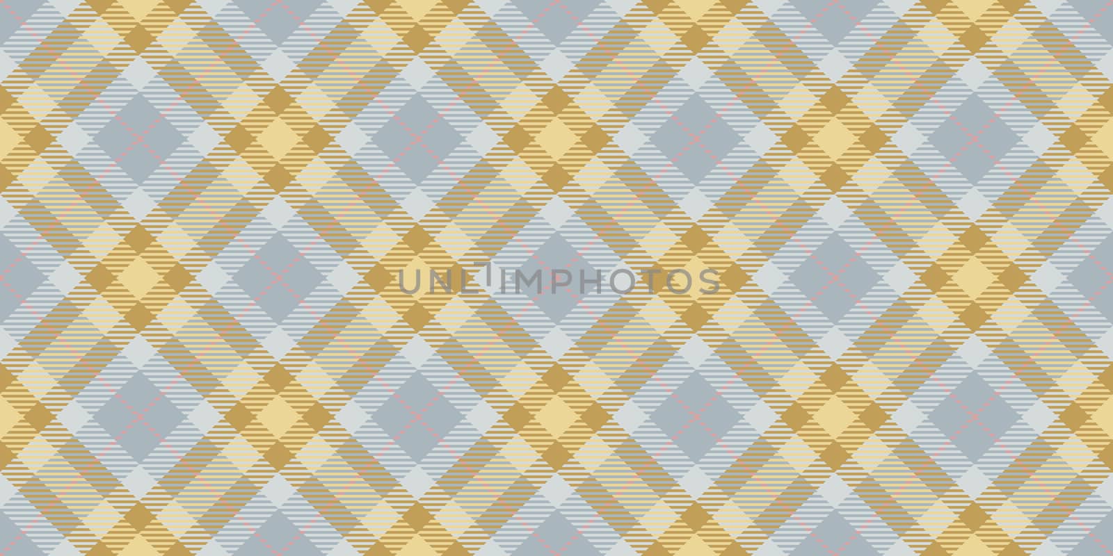 Yellow Gray Seamless Checkered Rhombuses Pattern. Plaid Rug Background. Tartan Texture.