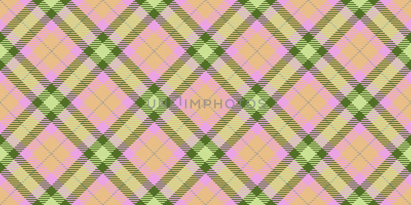 Beige Lime Seamless Checkered Rhombuses Pattern. Plaid Rug Background. Tartan Texture. by sanches812