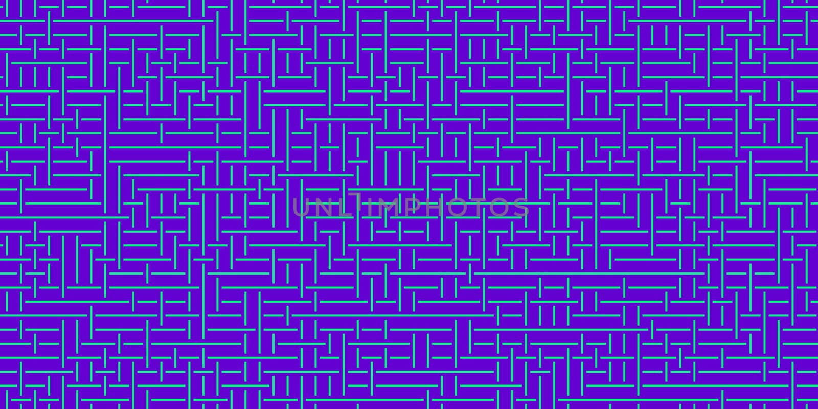 Blue Violet Turquoise Seamless Outline Labyrinth Background. Maze Path Puzzle Concept. Difficulty Logical Mind Creativity Abstraction.