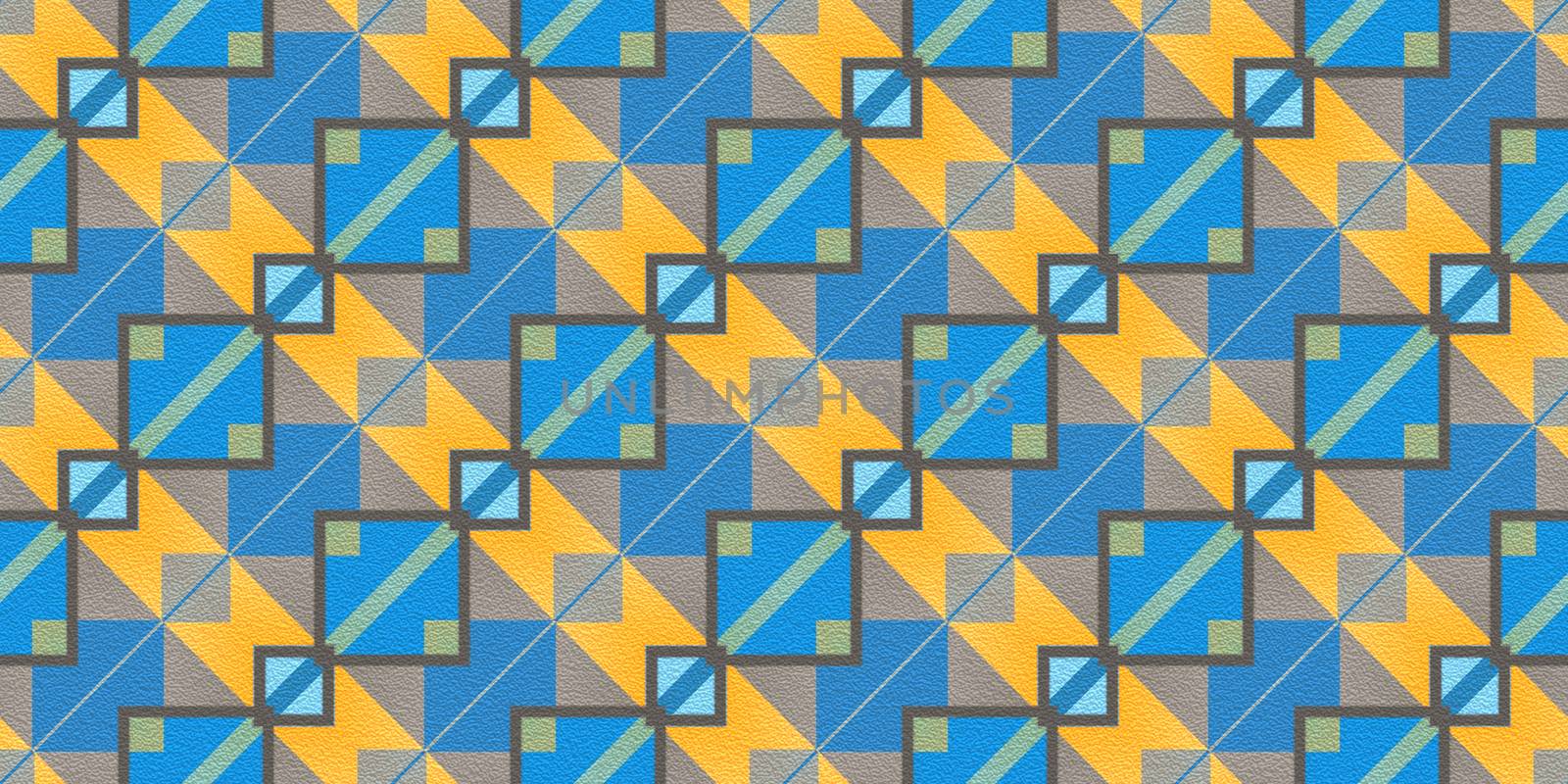 Yellow Blue Seamless Modern Maya Pattern Background. Geometric Ethnic Ornament Texture. Aztec Decorative Backdrop. by sanches812